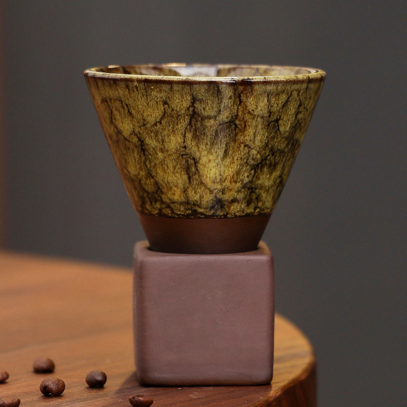 Kafijas krūzes komplekts ar glazūras maiņu efektu, retro stilā, pielāgojamas, 300 g