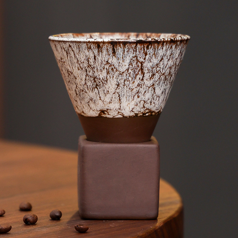 Kafijas krūzes komplekts ar glazūras maiņu efektu, retro stilā, pielāgojamas, 300 g