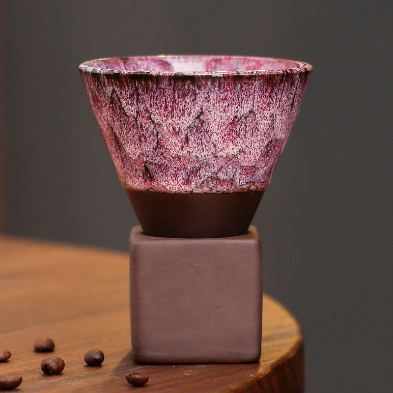 Kafijas krūzes komplekts ar glazūras maiņu efektu, retro stilā, pielāgojamas, 300 g