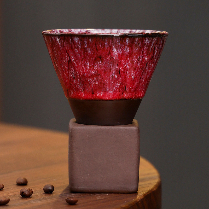 Kafijas krūzes komplekts ar glazūras maiņu efektu, retro stilā, pielāgojamas, 300 g