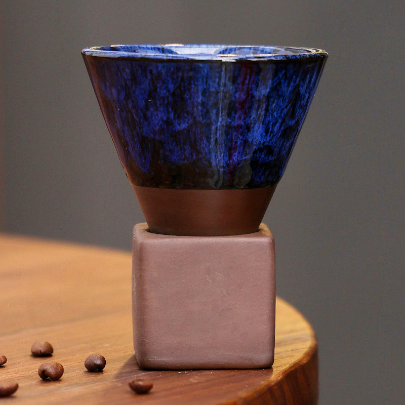 Kafijas krūzes komplekts ar glazūras maiņu efektu, retro stilā, pielāgojamas, 300 g