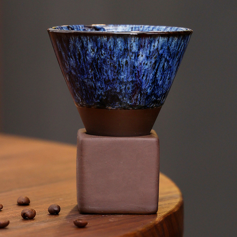 Kafijas krūzes komplekts ar glazūras maiņu efektu, retro stilā, pielāgojamas, 300 g