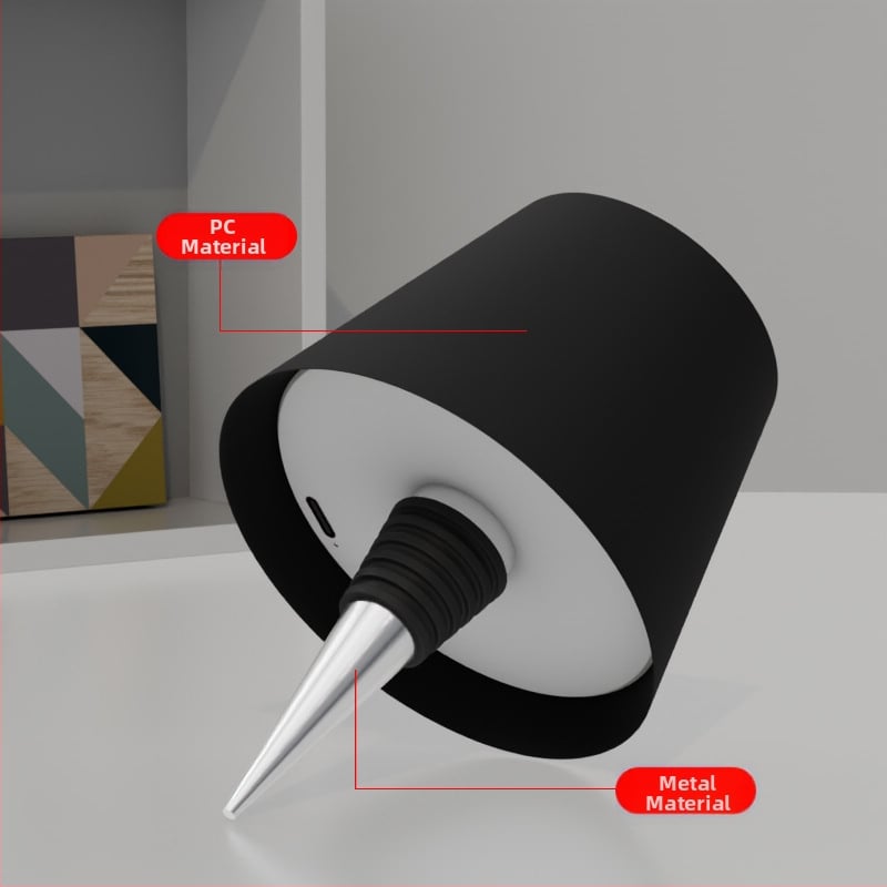 Veinipudelilamp baaratmosfääriga valgus (laetav aku, LED valgus, puutetundlik lüliti, PVC varjund)