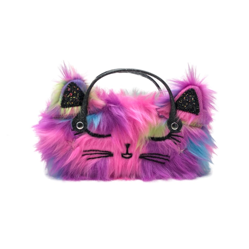 Weika pūkų vaikiška rankinė su gėlės šypsenos dizainu, išsiuvinėtas audinys