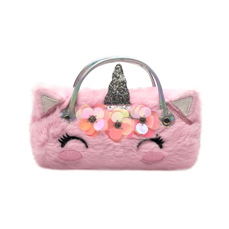 Weika pūkų vaikiška rankinė su gėlės šypsenos dizainu, išsiuvinėtas audinys
