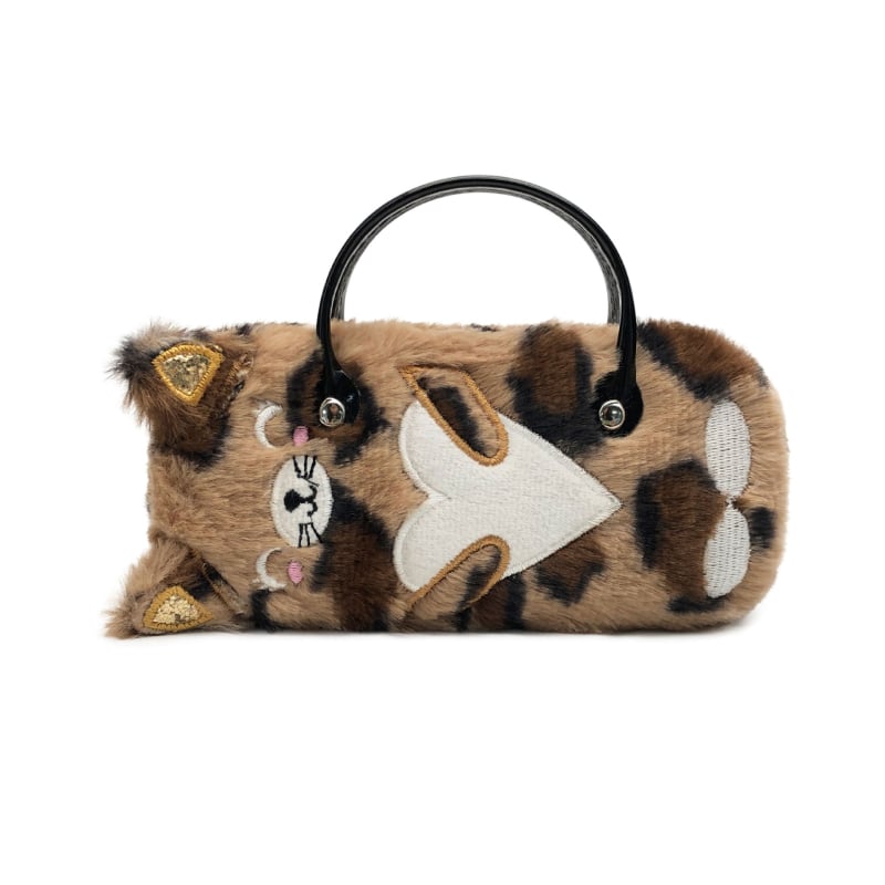 Weika pūkų vaikiška rankinė su gėlės šypsenos dizainu, išsiuvinėtas audinys