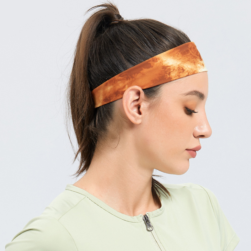 Hua Shuo najlonska tiskana sportska traka za glavu za upijanje znoja, s logom – za fitness, yogu, trčanje i planinarenje – unisex odrasli