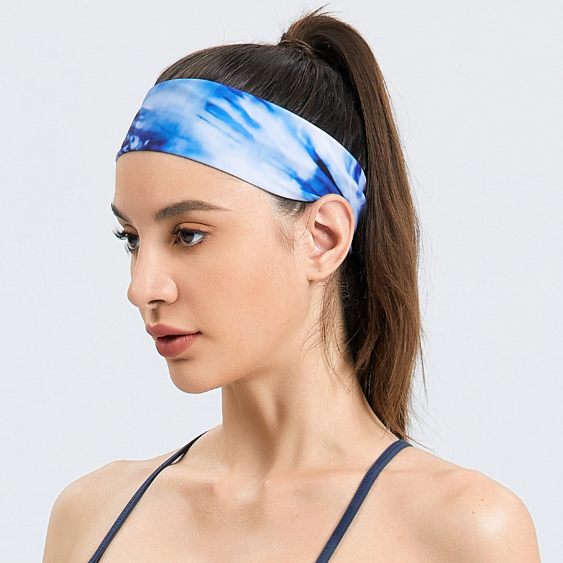 Hua Shuo najlonska tiskana sportska traka za glavu za upijanje znoja, s logom – za fitness, yogu, trčanje i planinarenje – unisex odrasli