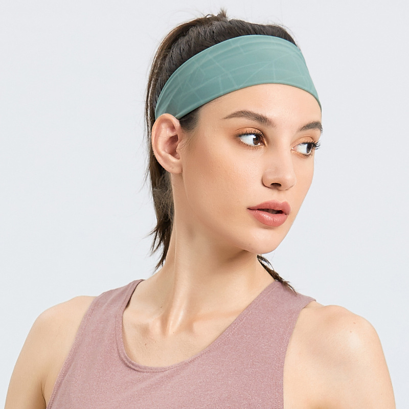 Hua Shuo najlonska tiskana sportska traka za glavu za upijanje znoja, s logom – za fitness, yogu, trčanje i planinarenje – unisex odrasli