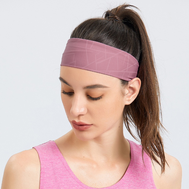 Hua Shuo najlonska tiskana sportska traka za glavu za upijanje znoja, s logom – za fitness, yogu, trčanje i planinarenje – unisex odrasli