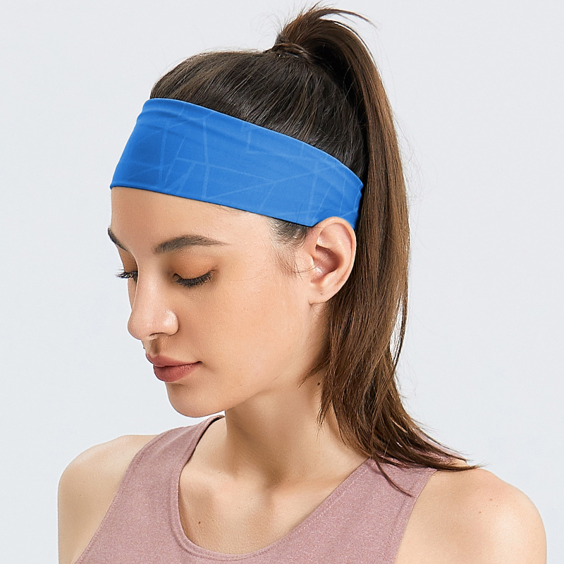 Hua Shuo najlonska tiskana sportska traka za glavu za upijanje znoja, s logom – za fitness, yogu, trčanje i planinarenje – unisex odrasli