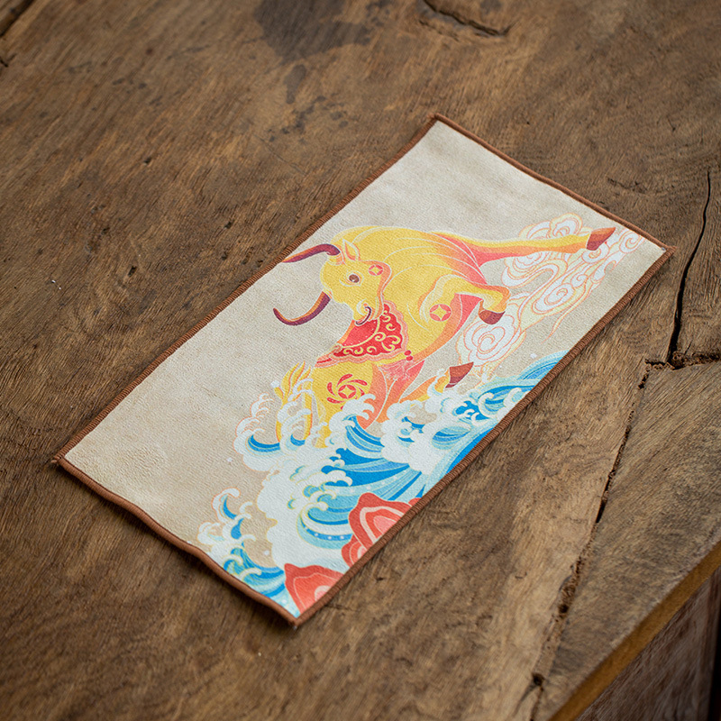 100% medvilnės arbatos rankšluostis, sugeriantis kvadratinis Gongfu arbatos komplektui, su logotipo spauda