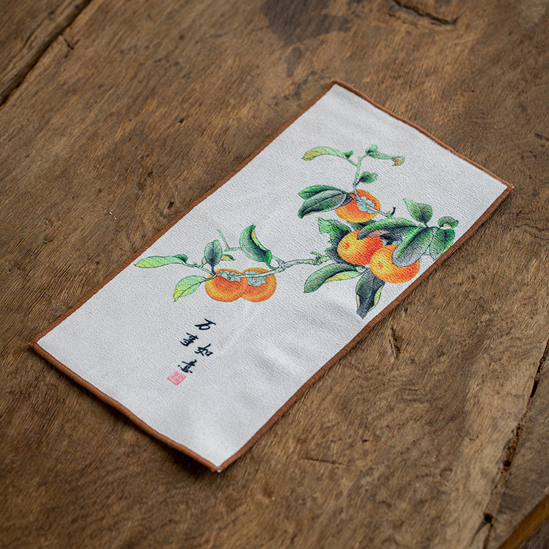 100% medvilnės arbatos rankšluostis, sugeriantis kvadratinis Gongfu arbatos komplektui, su logotipo spauda