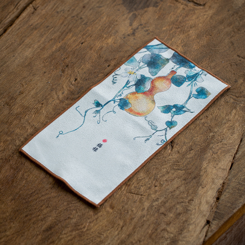 100% medvilnės arbatos rankšluostis, sugeriantis kvadratinis Gongfu arbatos komplektui, su logotipo spauda