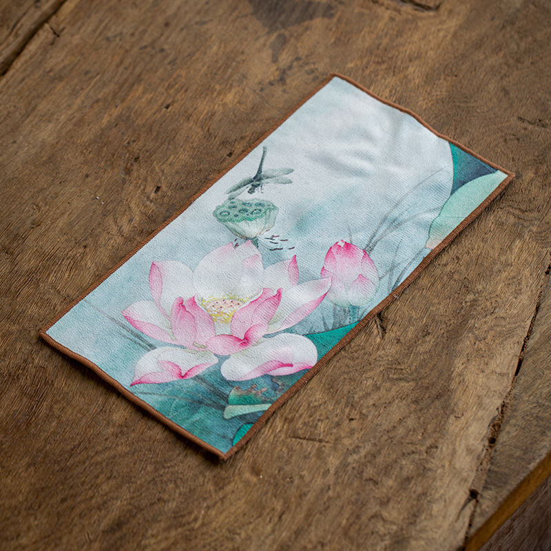 100% medvilnės arbatos rankšluostis, sugeriantis kvadratinis Gongfu arbatos komplektui, su logotipo spauda