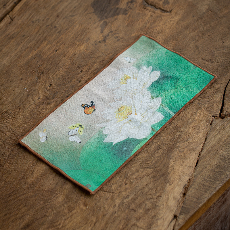 100% medvilnės arbatos rankšluostis, sugeriantis kvadratinis Gongfu arbatos komplektui, su logotipo spauda