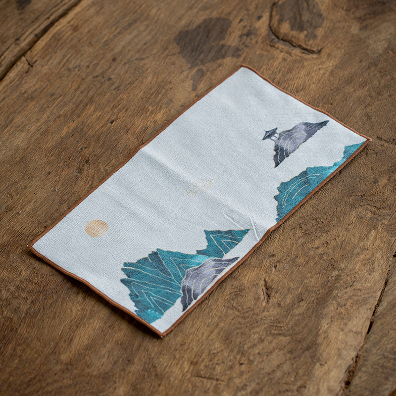 100% medvilnės arbatos rankšluostis, sugeriantis kvadratinis Gongfu arbatos komplektui, su logotipo spauda