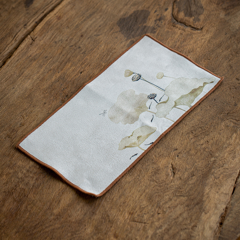 100% medvilnės arbatos rankšluostis, sugeriantis kvadratinis Gongfu arbatos komplektui, su logotipo spauda