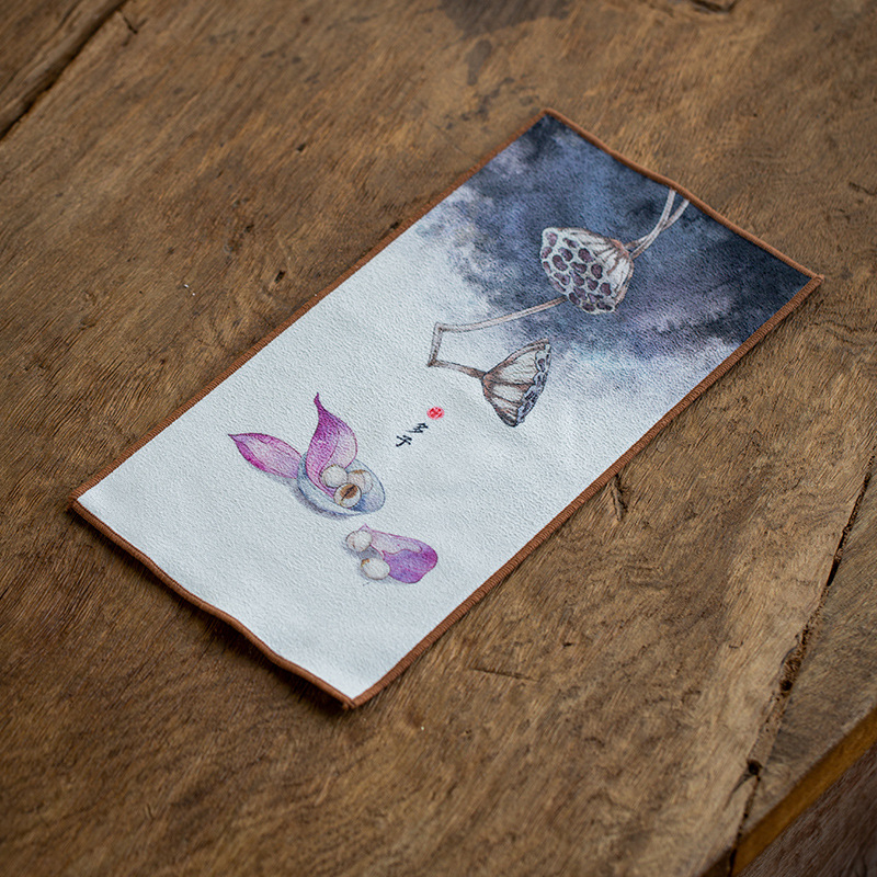 100% medvilnės arbatos rankšluostis, sugeriantis kvadratinis Gongfu arbatos komplektui, su logotipo spauda