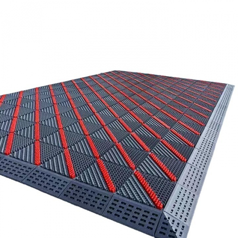 Covoraș antiderapant de intrare exterior, EVA, dreptunghiular, model tip grilă, personalizabil pentru spații comerciale