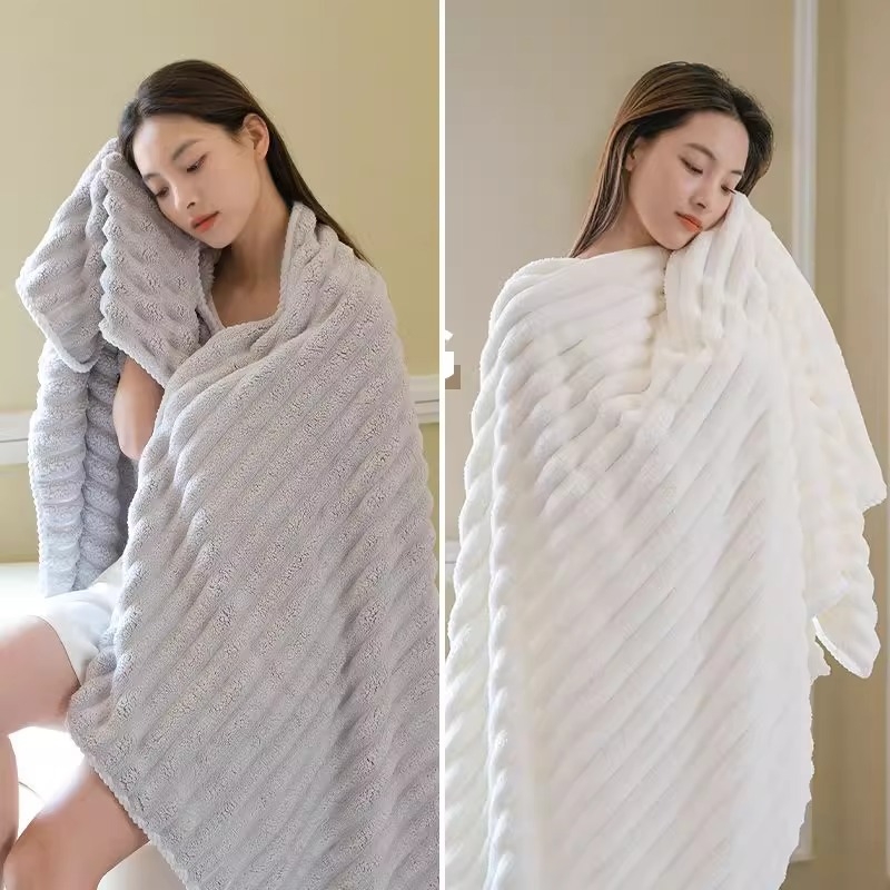 Ženski ručnik za kupanje, ultra mekan Coral fleece, ručnik za kosu/lice, težina 80–100 g