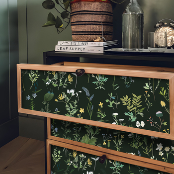 Pašlīmējoša sienas tapete ar bohemu ziedu rakstu, PVC materiāls, daudzslāņa konstrukcija, Eiropas lauku stils