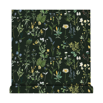 Pašlīmējoša sienas tapete ar bohemu ziedu rakstu, PVC materiāls, daudzslāņa konstrukcija, Eiropas lauku stils