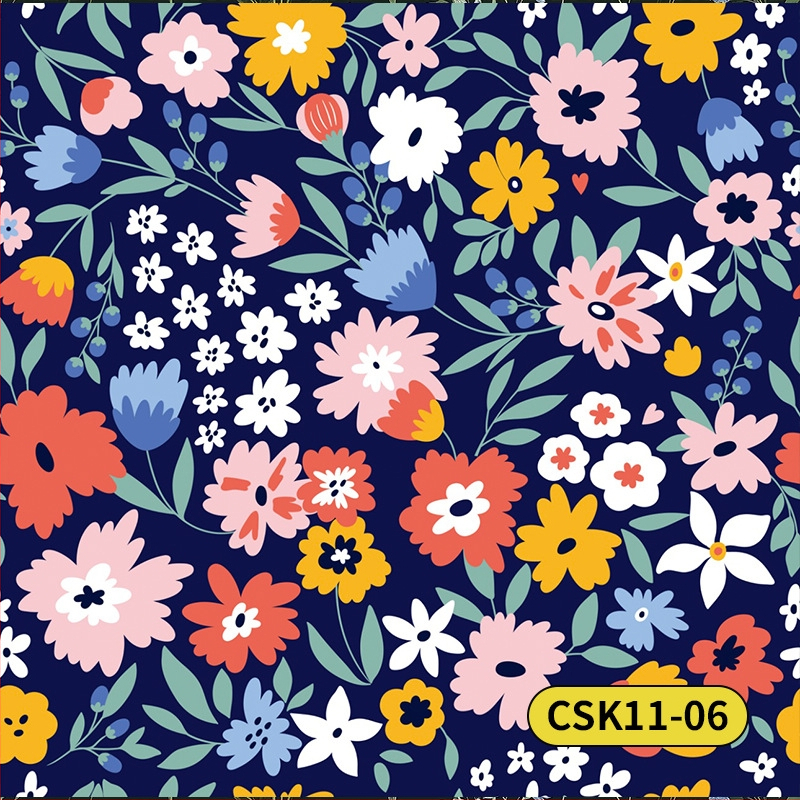 Pašlīmējoša sienas tapete ar bohemu ziedu rakstu, PVC materiāls, daudzslāņa konstrukcija, Eiropas lauku stils