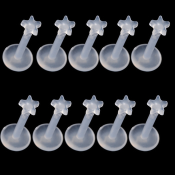 Usne Lip Stud naušnice - Akril, Dizajn srca, Elektroplating, Unisex