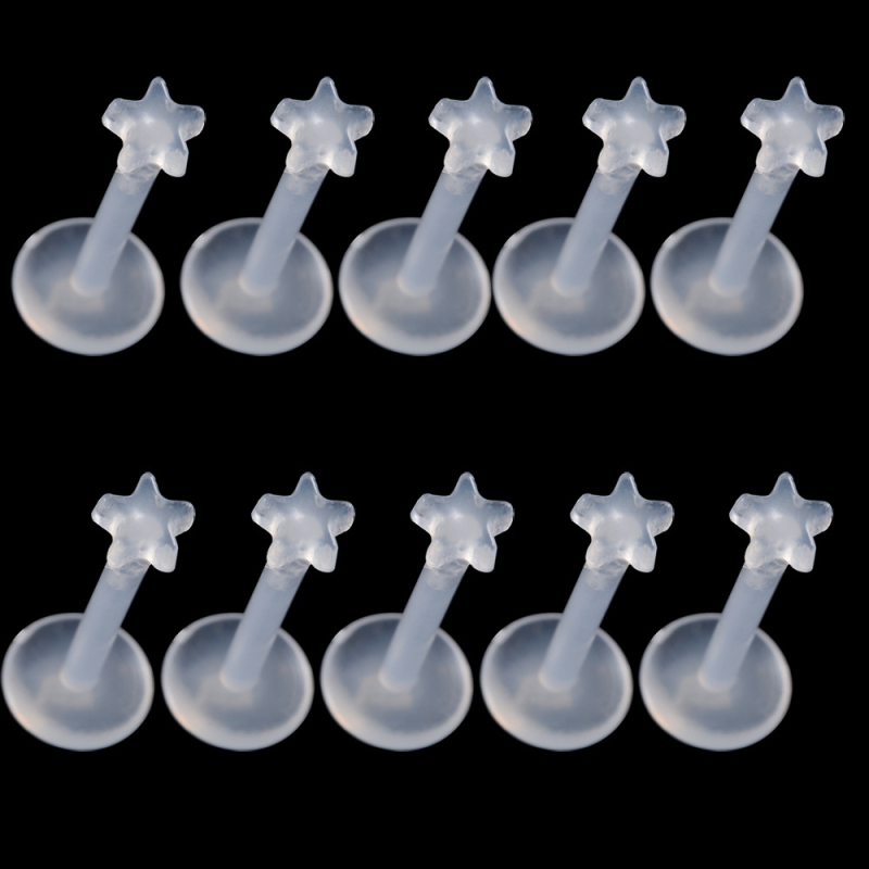 Usne Lip Stud naušnice - Akril, Dizajn srca, Elektroplating, Unisex