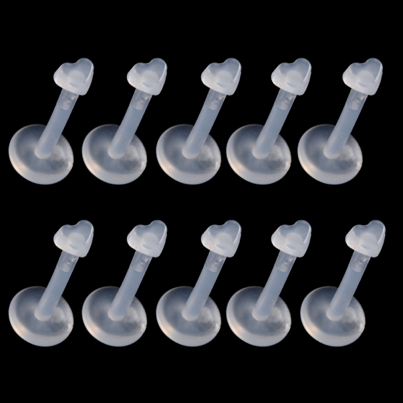 Usne Lip Stud naušnice - Akril, Dizajn srca, Elektroplating, Unisex