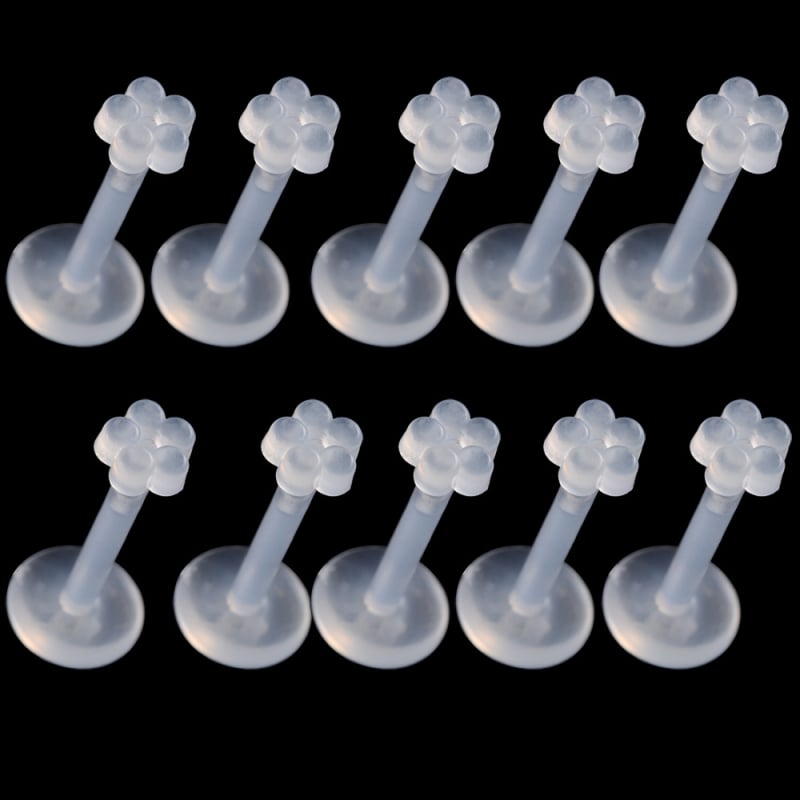 Usne Lip Stud naušnice - Akril, Dizajn srca, Elektroplating, Unisex