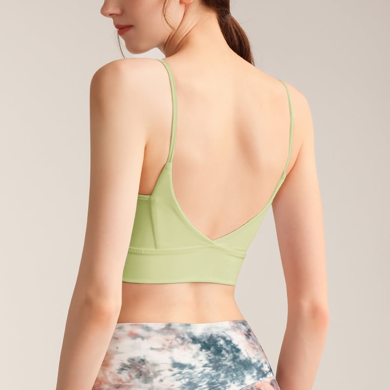 TSN Αθλητικό σουτιέν - χωρίς πλάτη, με πλήρη κάλυψη, λεπτή φόρμα με καλουπία, σταθεροί διπλοί ιμάντες, νάιλον ύφασμα