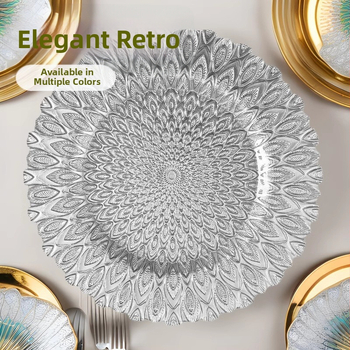 Euroopa stiilis kristallklaasist puuvilja- ja suupisteplaat, ümmargune, käsitsi joonistatud pind