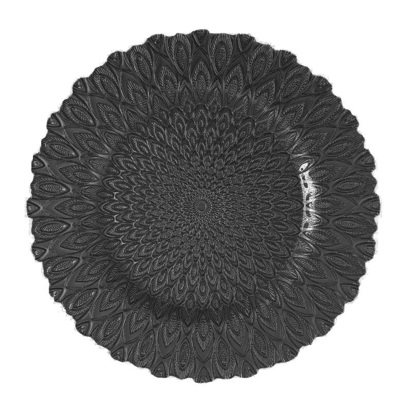 Euroopa stiilis kristallklaasist puuvilja- ja suupisteplaat, ümmargune, käsitsi joonistatud pind