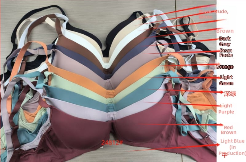 Sima varrás nélküli push-up melltartó merevítővel, 3/4 kosár, közepes alakú kosár, hátsó négy sor kampóval záródó