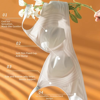 Σουτιέν χωρίς ραφές από ice silk, με λεπτές διαμορφωμένες κάψες, ήπια στήριξη, σταθερά διπλά λουριά και πίσω κούμπωμα τεσσάρων σειρών