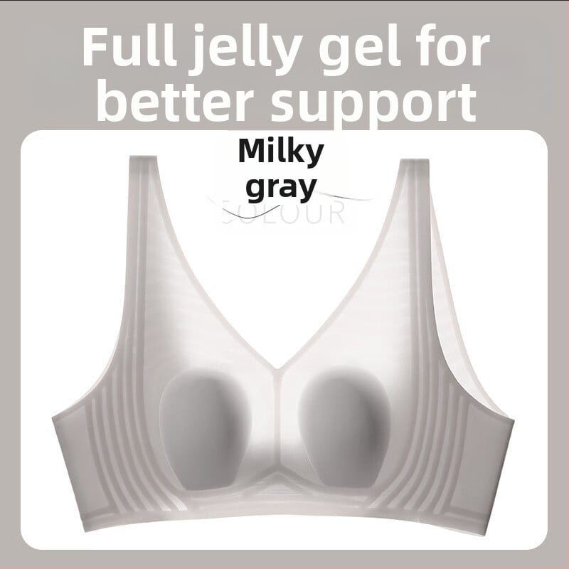 Σουτιέν χωρίς ραφές από ice silk, με λεπτές διαμορφωμένες κάψες, ήπια στήριξη, σταθερά διπλά λουριά και πίσω κούμπωμα τεσσάρων σειρών