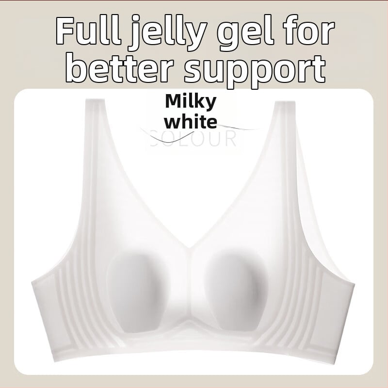 Σουτιέν χωρίς ραφές από ice silk, με λεπτές διαμορφωμένες κάψες, ήπια στήριξη, σταθερά διπλά λουριά και πίσω κούμπωμα τεσσάρων σειρών