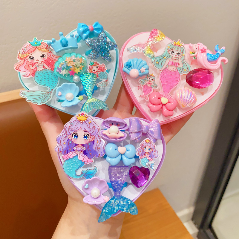 Sellő témájú gyerekgyűrű, műanyag/gyanta, koreai stílus, testreszabható