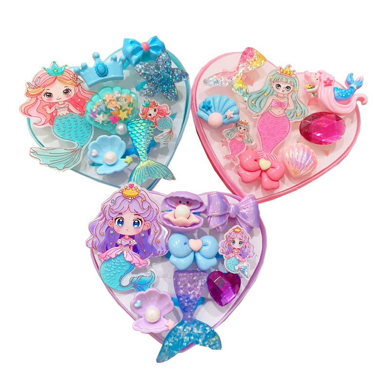 Sellő témájú gyerekgyűrű, műanyag/gyanta, koreai stílus, testreszabható