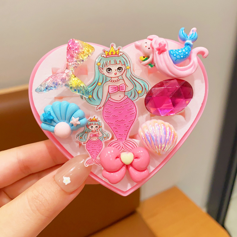 Sellő témájú gyerekgyűrű, műanyag/gyanta, koreai stílus, testreszabható