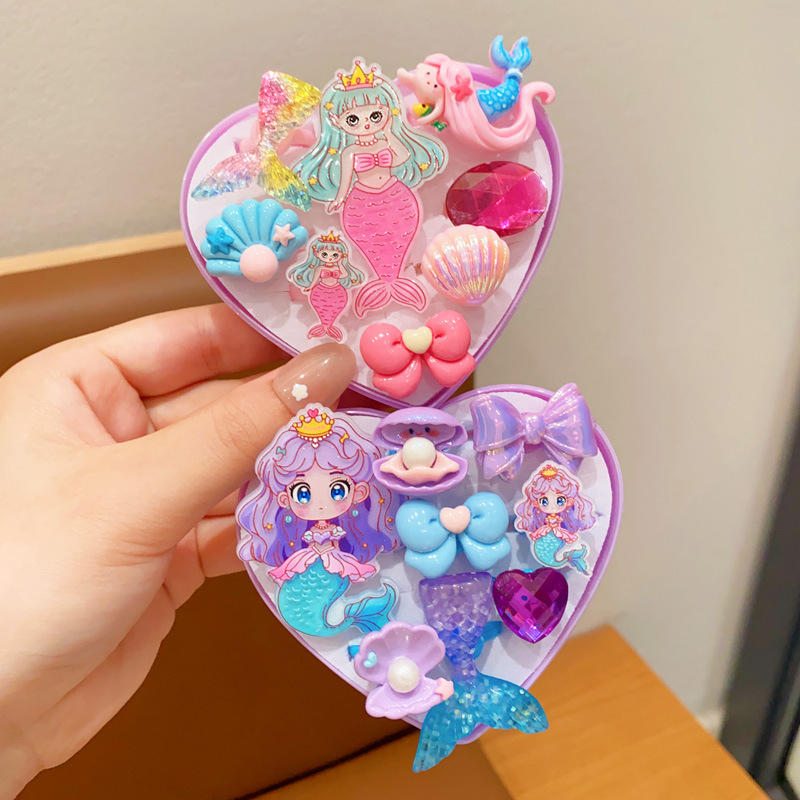 Sellő témájú gyerekgyűrű, műanyag/gyanta, koreai stílus, testreszabható