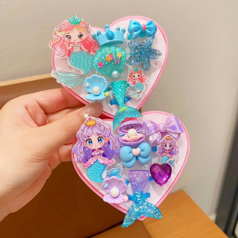 Sellő témájú gyerekgyűrű, műanyag/gyanta, koreai stílus, testreszabható