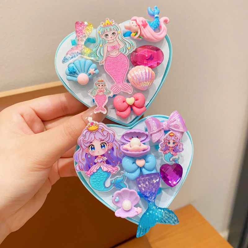 Sellő témájú gyerekgyűrű, műanyag/gyanta, koreai stílus, testreszabható