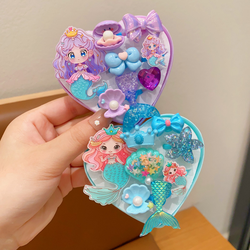 Sellő témájú gyerekgyűrű, műanyag/gyanta, koreai stílus, testreszabható