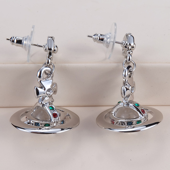 Naušnice Saturn Series s 3D staklenim perlama, srebrnom ugradnjom, dječji stil