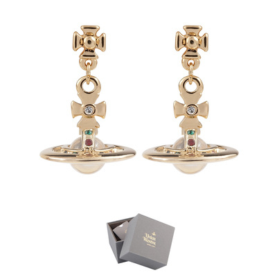 Naušnice Saturn Series s 3D staklenim perlama, srebrnom ugradnjom, dječji stil