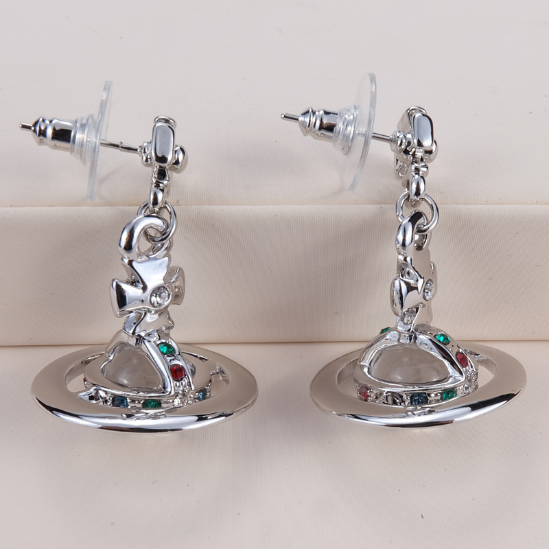 Naušnice Saturn Series s 3D staklenim perlama, srebrnom ugradnjom, dječji stil