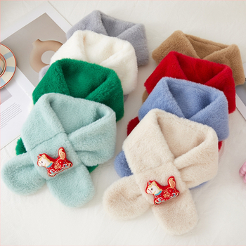 Șal pentru copii din poliester, model monocrom, vopsire tie-dye, păstrează căldura, iarnă 2025